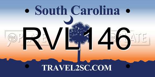 RVL146 South Carolina License Plate