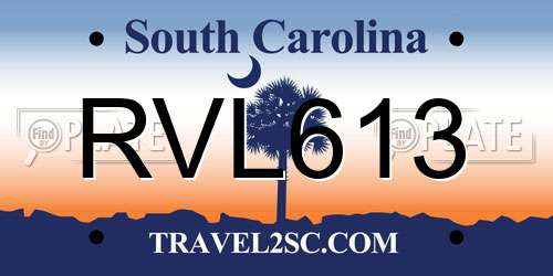 RVL613 South Carolina License Plate