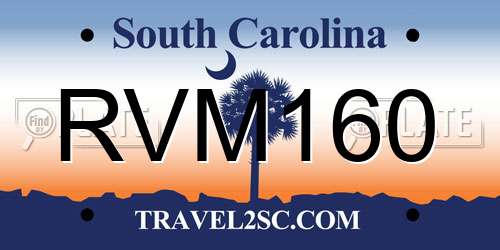 RVM160 South Carolina License Plate