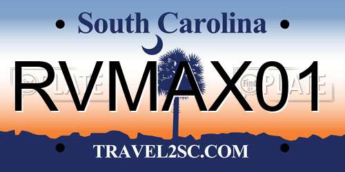 RVMAX01 South Carolina License Plate