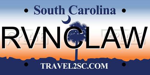 RVNCLAW South Carolina License Plate