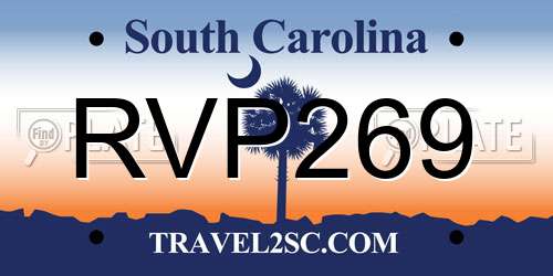 RVP269 South Carolina License Plate