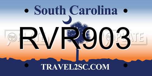 RVR903 South Carolina License Plate