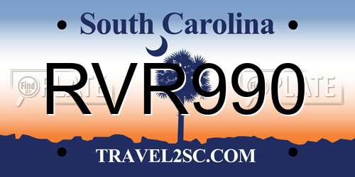 RVR990 South Carolina License Plate