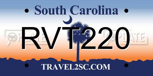RVT220 South Carolina License Plate