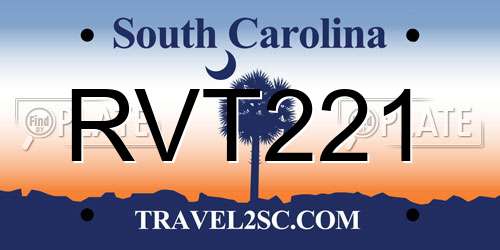 RVT221 South Carolina License Plate