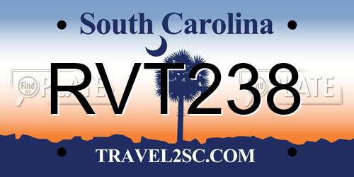 RVT238 South Carolina License Plate
