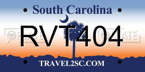 RVT404 South Carolina License Plate