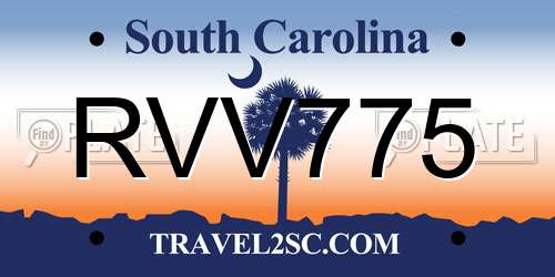 RVV775 South Carolina License Plate