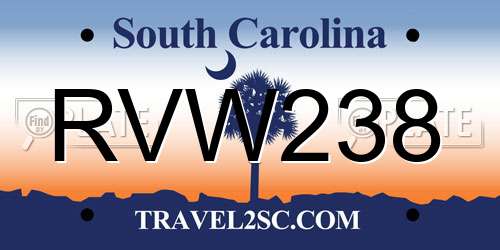 RVW238 South Carolina License Plate