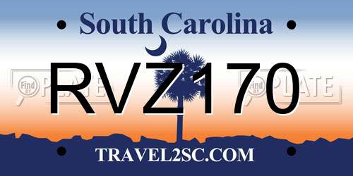 RVZ170 South Carolina License Plate