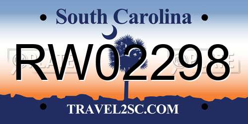 RW02298 South Carolina License Plate