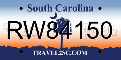 RW84150 South Carolina License Plate