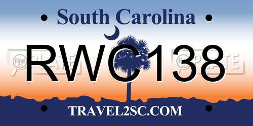 RWC138 South Carolina License Plate