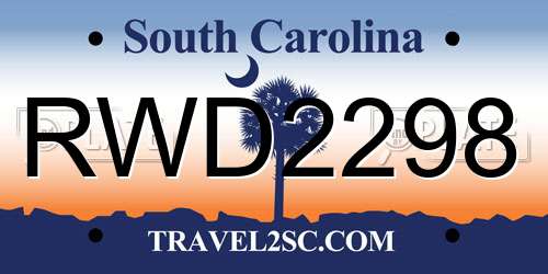 RWD2298 South Carolina License Plate