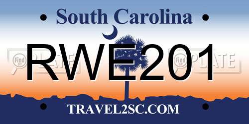 RWE201 South Carolina License Plate