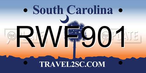 RWF901 South Carolina License Plate
