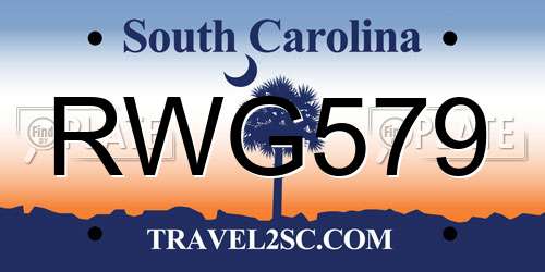 RWG579 South Carolina License Plate