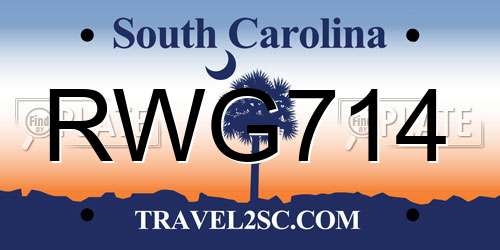 RWG714 South Carolina License Plate