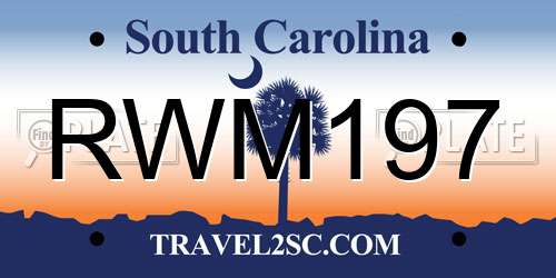 RWM197 South Carolina License Plate
