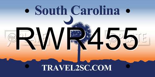 RWR455 South Carolina License Plate