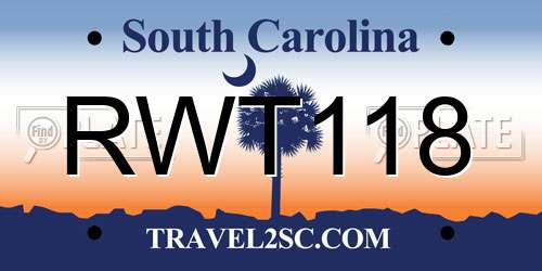 RWT118 South Carolina License Plate