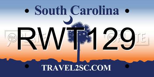 RWT129 South Carolina License Plate
