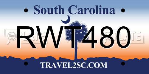 RWT480 South Carolina License Plate