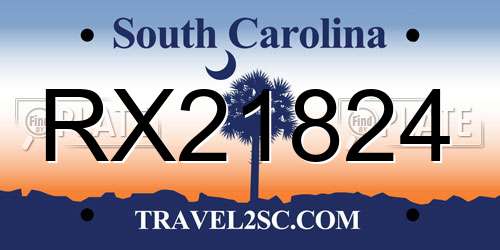 RX21824 South Carolina License Plate