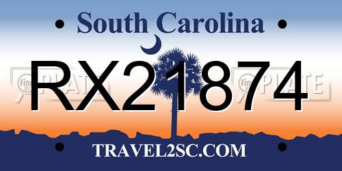 RX21874 South Carolina License Plate