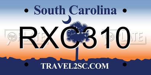 RXC310 South Carolina License Plate