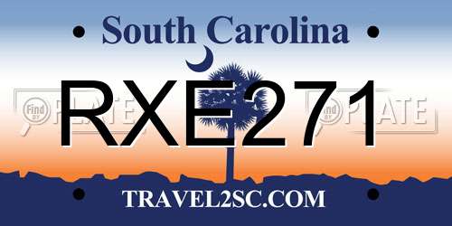 RXE271 South Carolina License Plate