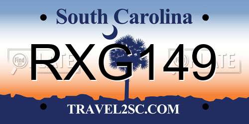 RXG149 South Carolina License Plate