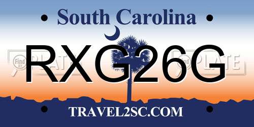 RXG26G South Carolina License Plate