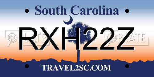 RXH22Z South Carolina License Plate