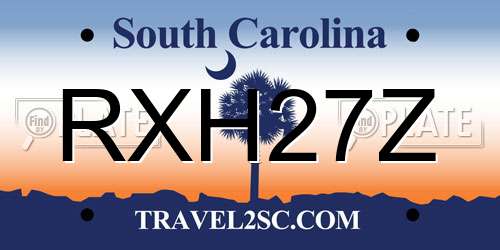 RXH27Z South Carolina License Plate