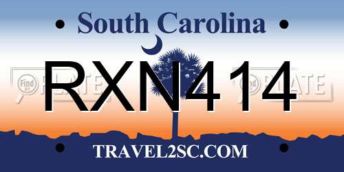 RXN414 South Carolina License Plate