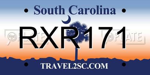 RXR171 South Carolina License Plate