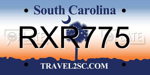RXR775 South Carolina License Plate