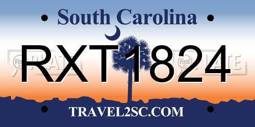 RXT1824 South Carolina License Plate