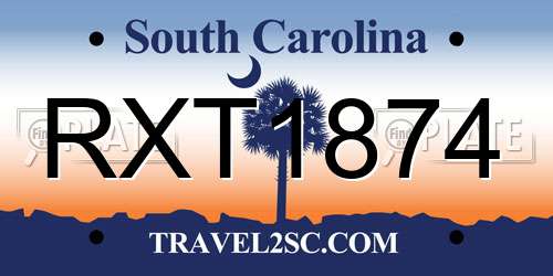 RXT1874 South Carolina License Plate