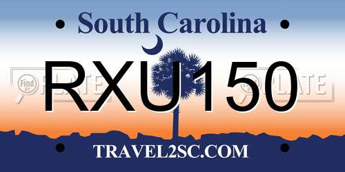 RXU150 South Carolina License Plate