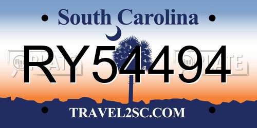 RY54494 South Carolina License Plate