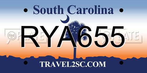 RYA655 South Carolina License Plate