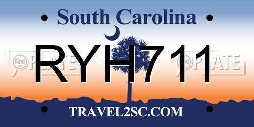 RYH711 South Carolina License Plate