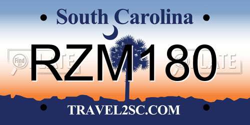 RZM180 South Carolina License Plate