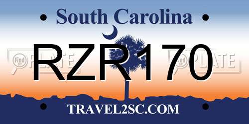 RZR170 South Carolina License Plate