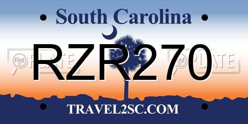 RZR270 South Carolina License Plate