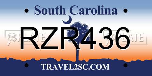 RZR436 South Carolina License Plate