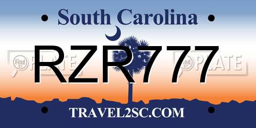 RZR777 South Carolina License Plate